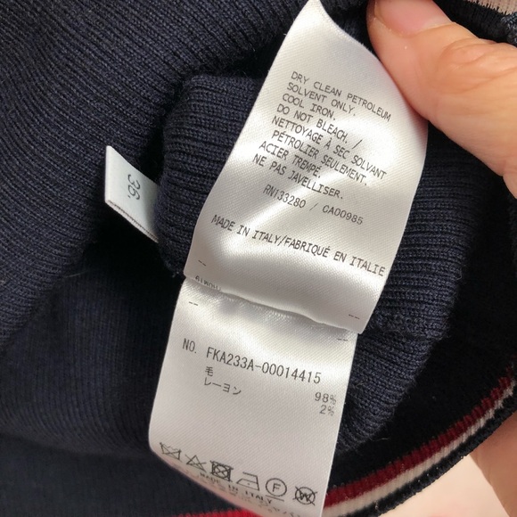 $850 Thom browne ribbed wool blend sweater with Web trim size 36 - Picture 6 of 9